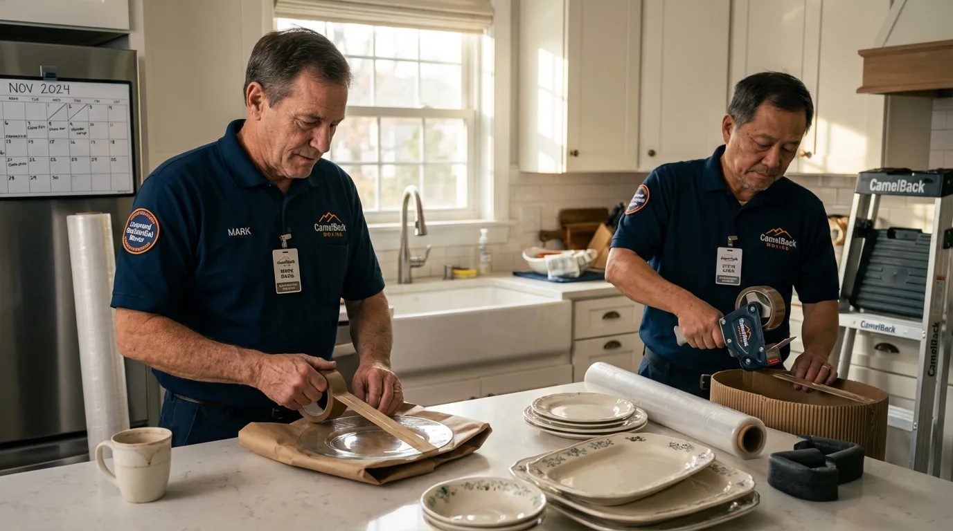 Professional crew packing kitchen dishware in Perryton, TX